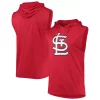 Men's Stitches Red St. Louis Cardinals Sleeveless Pullover Hoodie