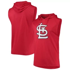 Men's Stitches Red St. Louis Cardinals Sleeveless Pullover Hoodie