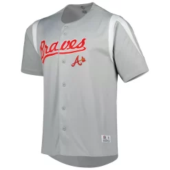 Men's Stitches Gray Atlanta Braves Chase Jersey -Tek Gear Shop 5951308 ALT2