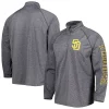 Men's Stitches Heather Gray San Diego Padres Wordmark Raglan Quarter-Zip Top -Tek Gear Shop 6104330