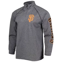 Men's Stitches Heather Gray San Francisco Giants Wordmark Raglan Quarter-Zip Top -Tek Gear Shop 6104337 ALT2
