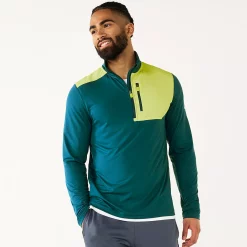 Men's Tek Gear® Mixed Media Pullover -Tek Gear Shop 6119976 Blue Dye Lime
