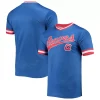 Men's Stitches Royal/Red Atlanta Braves Cooperstown Collection V-Neck Team Color Jersey -Tek Gear Shop 6155662