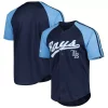 Men's Stitches Navy Tampa Bay Rays Team Button-Down Raglan Replica Jersey